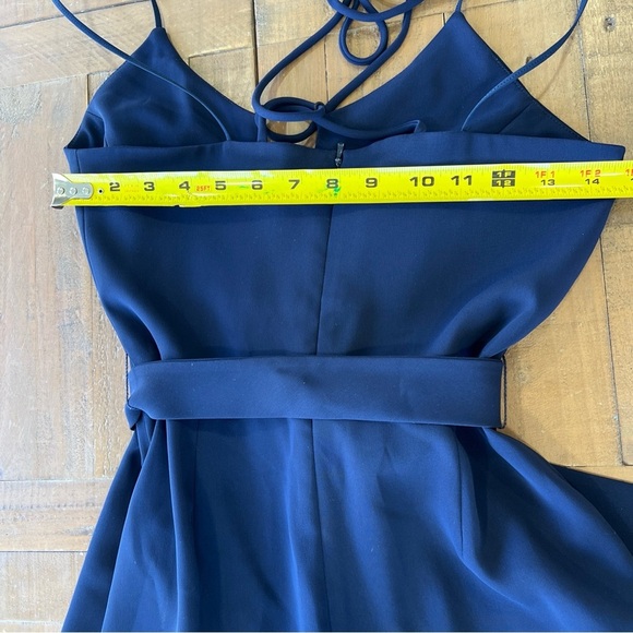 Karen Millen Navy Structured Strapy Halter Tapered Leg Jumpsuit Romper Size 4 - Picture 12 of 14